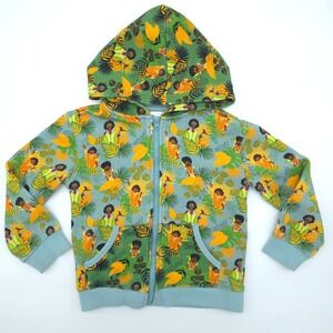 Disney Encanto Antonio Zip Up Hoodie Kids Blue Jungle Print Size Small